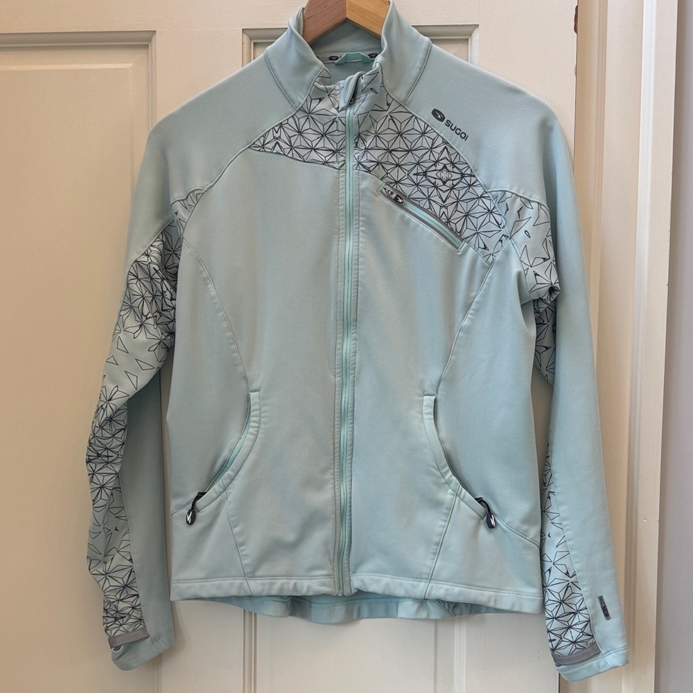 SUGOI Women's Geometric Patterned Run/Ski Jacket - Light Blue